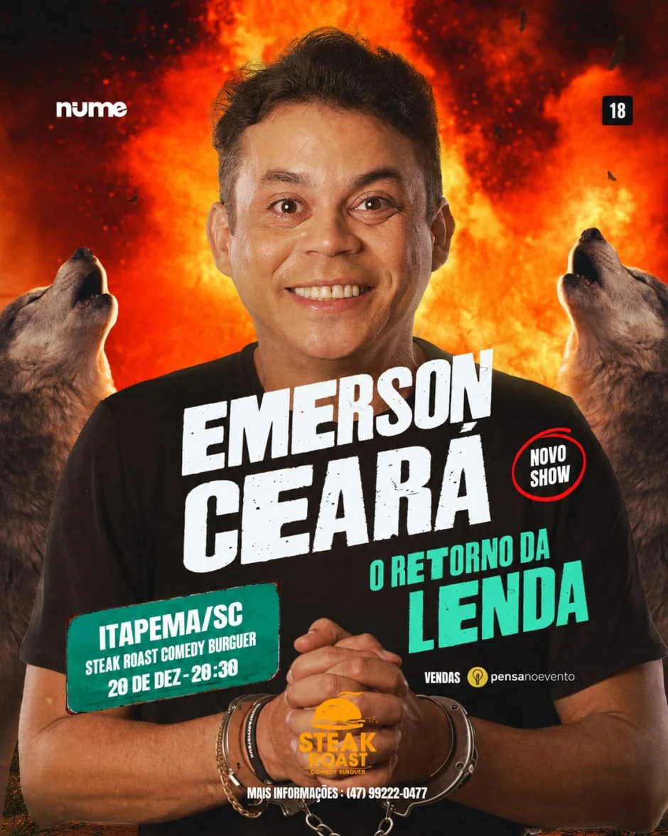 Flyer do show Emerson Ceará - O Retorno da Lenda!