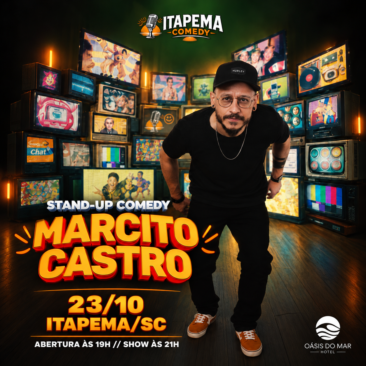Flyer do show Marcito Castro em Itapema SC