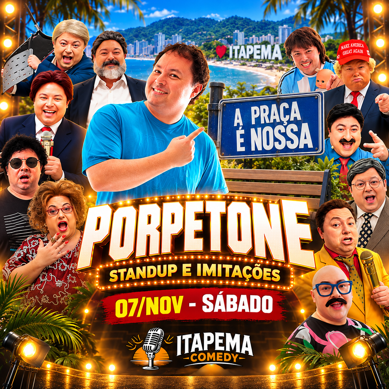 Flyer do show Porpetone da Praça é Nossa!