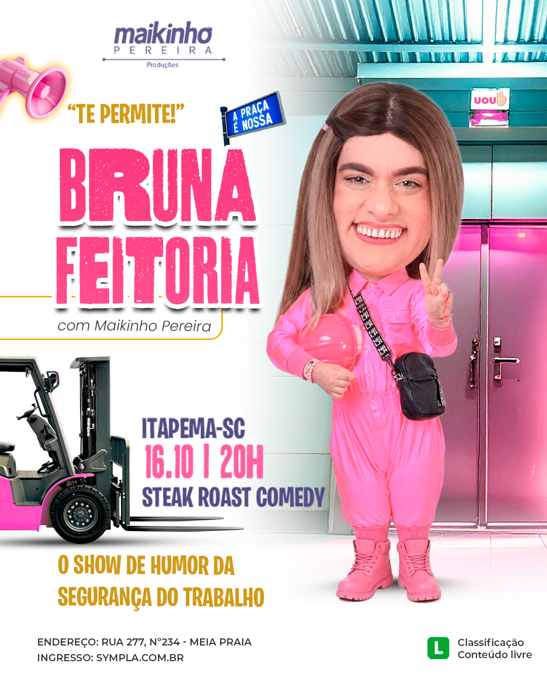 Flyer do show Bruna Feitoria da Praça é Nossa